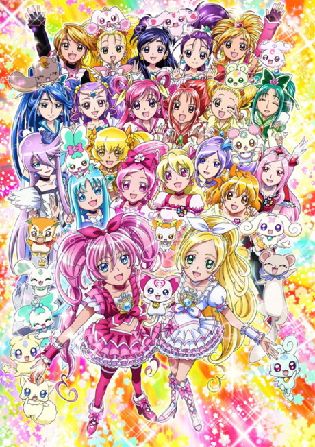 Affiche de Precure All Stars Movie DX3: Mirai ni Todoke! Sekai wo Tsunagu☆Nijiiro no Hana